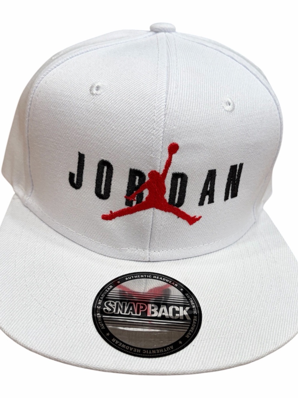 Jordan White Snapback with Red Jumpman and Black Lettering Air Jordan hat new